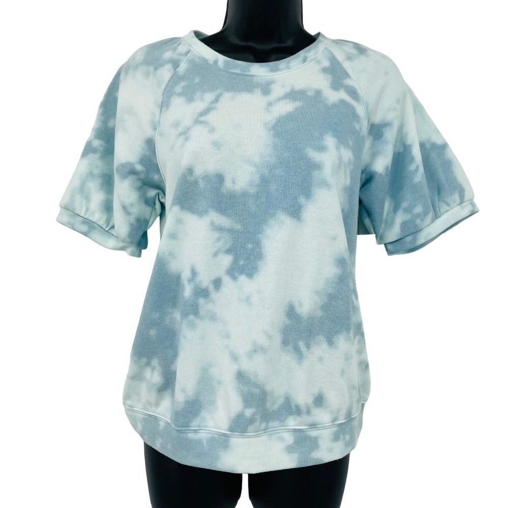 New Sonoma Short Sleeve Sweatshirt Womens XS Blue Tie Dye Casual Comfort